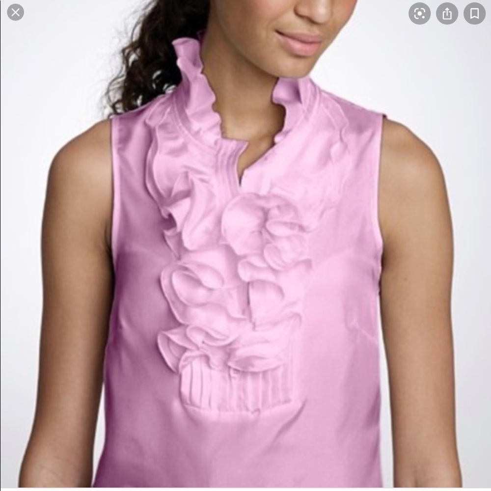 Iconic J.Crew Frances Black Silk Ruffle Top